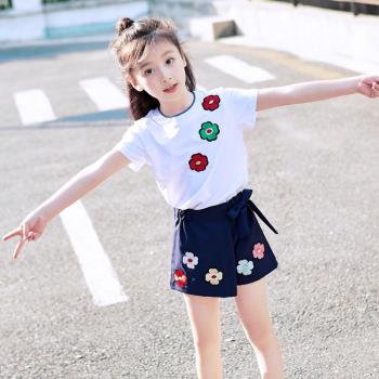 童裝時髦韓版女孩衣服短袖夏裝