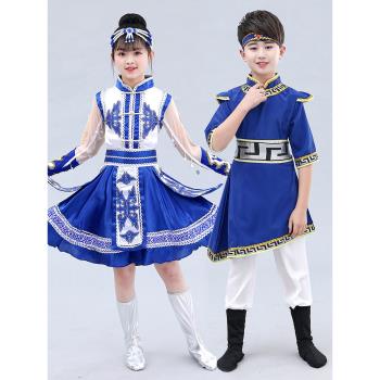 兒童蒙古服族舞蹈女族少數民族幼兒園白馬筷子舞草原表演服演出服