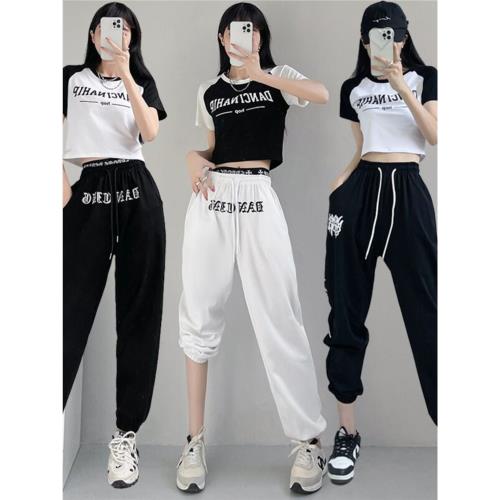 爵士舞服裝女套裝高腰跳舞jazz短款上衣舞蹈褲嘻哈街舞演出服裝夏