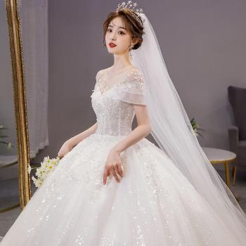 婚紗2023新款新娘結婚主紗出門禮服氣質奢華高級質感重工法式復古