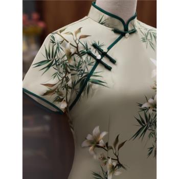 旗袍中年媽媽夏季高貴中式改良中國風復古品牌高端小個子氣質婆婆
