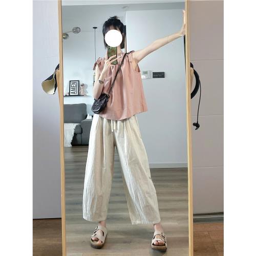 夏裝搭配茶系多巴胺穿搭小個子一整套可鹽可甜上衣褲子兩件套裝女