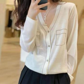 2025年春季裝新款女針織開衫復古寬松洋氣加厚上衣長袖軟糯外套潮