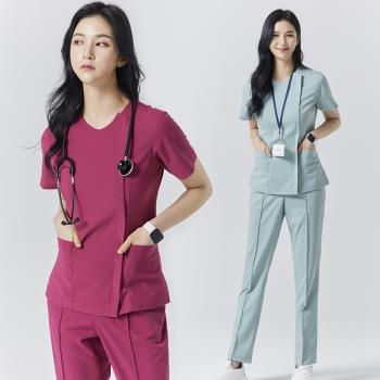 韓版口腔牙科洗手衣短袖彈力工作服手術服套裝刷手服護理眼科服