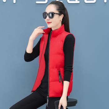 女式中年短款小背心羽絨棉馬甲