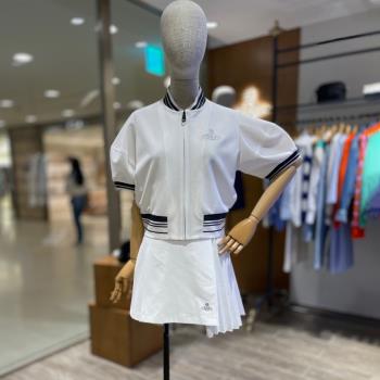 土星繡花棒球服短袖t恤女2024年夏季小眾設計泡泡袖短款開衫外套