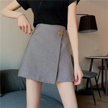 品牌灰色西裝短裙女2024春季新款小個子質感氣質高級感a字半身裙