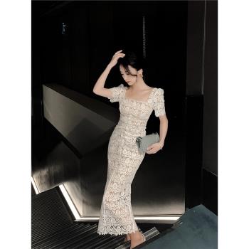 高定輕奢小眾高階宴會氣質名媛晚禮服女平時可穿高階感法式連衣裙