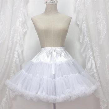 白糖少女~lolita紗裙超蓬暴力軟紗日常無骨襯裙雲朵裙撐蓬蓬裙