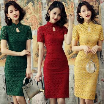 旗袍Chinese Qipao women Cheongsam Girls Oriental LaceDresses