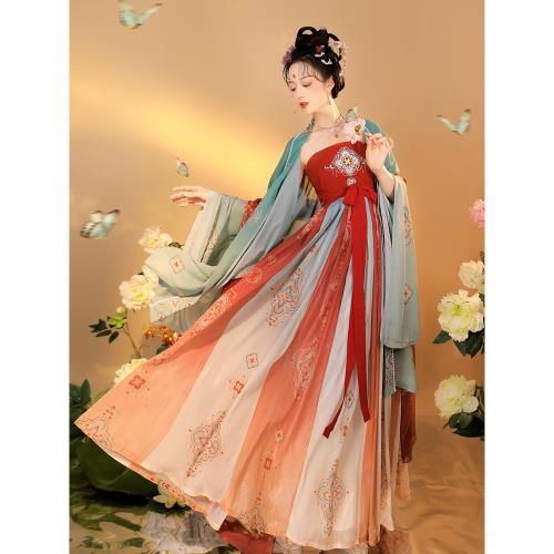 玉簪花原創漢服女唐制訶子裙春秋古風仙氣全套唐風復原古裝柯子裙