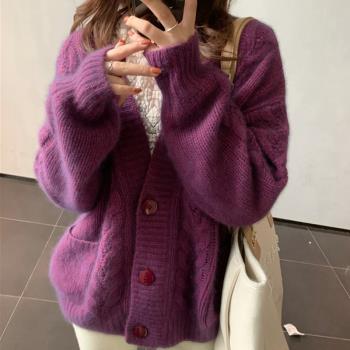 春裝2025年新款慵懶風毛衣開衫寬松女春秋季時尚韓版洋氣針織外套