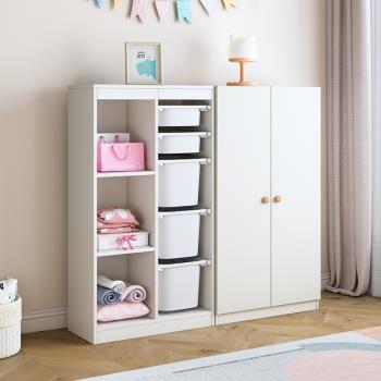 兒童衣柜北歐寶寶玩具收納柜現代簡約臥室小衣櫥實木置物架儲物柜