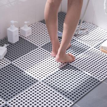 浴室防滑墊淋浴家用洗澡腳墊衛生間大號拼接地墊廁所鏤空隔水墊子