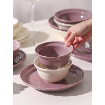 川島屋法式餐具碗碟套裝陶瓷飯碗家用2023新款高顏值盤子菜盤面碗