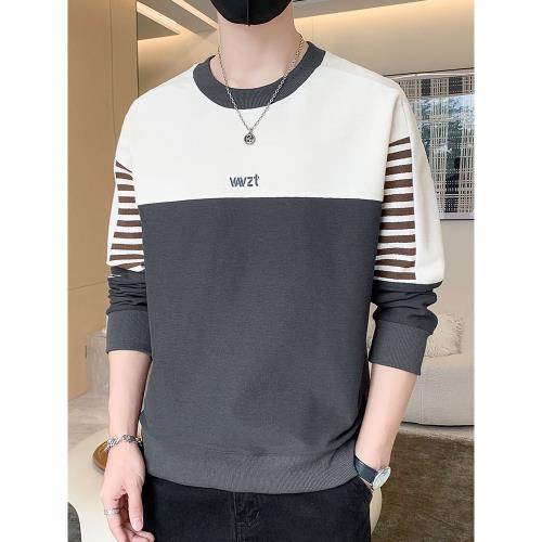 長袖t恤男士春秋季2025新款圓領休閑百搭上衣服男裝秋冬無帽衛衣