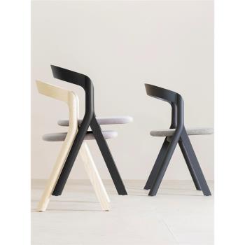 意大利設計師實木餐廳椅子北歐簡約現代家用餐椅酒店咖啡店靠背椅