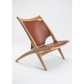 muy木以 挪威設計師十字椅實木復古沙發椅中古異形經典北歐椅子