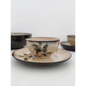 中式浮雕竹葉飯碗面碗湯碗深盤日式盤子家用餐具碗碟套裝陶瓷微瑕