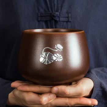 復古茶渣缸小號辦公家用簡約煙灰缸杯洗水盂創意茶洗陶瓷日式水洗