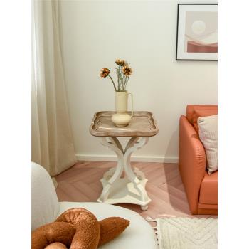 美式復古沙發邊幾創意輕奢客廳茶幾小桌子法式小戶型木質床頭角幾