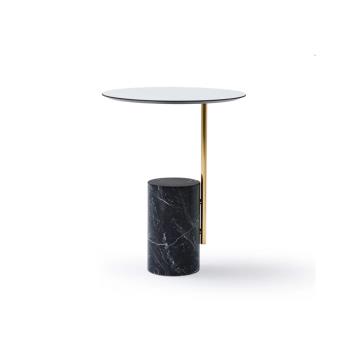 設計師小圓桌極簡床頭角幾輕奢大理石小茶幾創意水泥客廳沙發邊幾