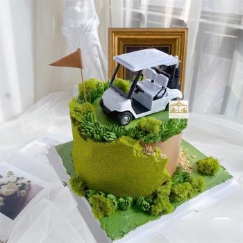 高爾夫球車模型車 球桿 合金模型 超強回力功能 蛋糕裝飾