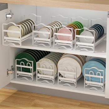 單層碗盤收納放碗碟櫥柜碗架小型柜內置物架廚房家用水槽瀝水籃子