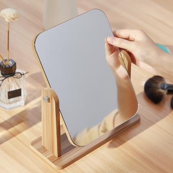 木質學生家用臥室旋轉化妝鏡子