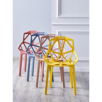 北歐網紅餐椅現代簡約家用椅子輕奢塑料靠背凳子書桌化妝椅休閑椅