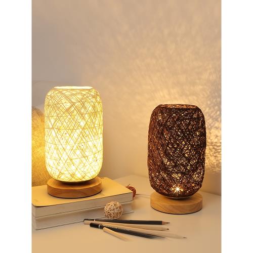 臥室床頭燈氛圍小夜燈星空投影創意藝術少女藤球燈觸摸充電臺燈