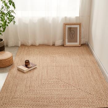 sk手工編織地毯現代簡約書房臥室沙發茶幾客廳純色北歐風床邊日式