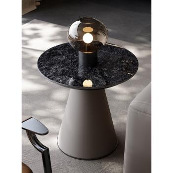 意式輕奢巖板茶幾現代客廳家用大小圓組合侘寂風設計感茶幾桌圓形