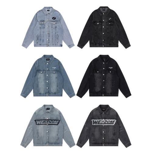 韓版we11done牛仔衣男女情侶well高街done水洗做舊夾克復古外套潮