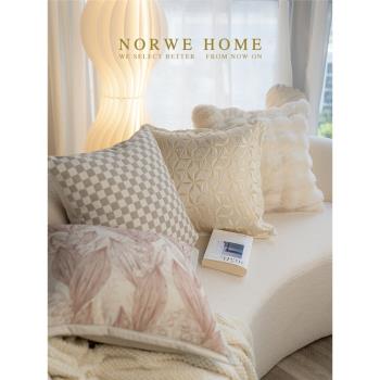 輕奢抱枕淺色奶油風現代簡約枕套樣板間民宿客廳沙發靠枕靠背靠墊
