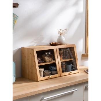 餐邊柜杯子收納柜桌面碗柜家用廚房柜子現代簡約儲物柜實木茶水柜