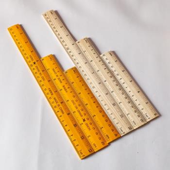 單面15cm-30cm木質直尺 教具木尺 裁縫 雙刻度尺子學生學習文具尺