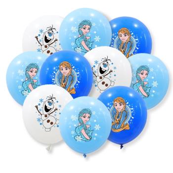 飄空乳膠氣球12寸印花愛莎雪寶冰雪奇緣主題女孩公主生日派對用品