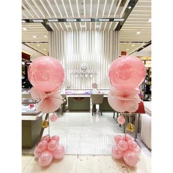 粉紅氣球立柱路引商場金店開業典禮周年慶開學季婚禮裝飾場景布置