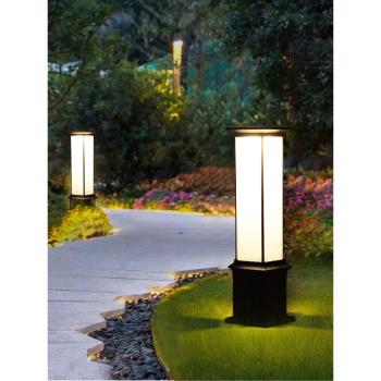 太陽能防水草坪燈簡約現代室外別墅花園燈中式景觀裝飾戶外庭院燈