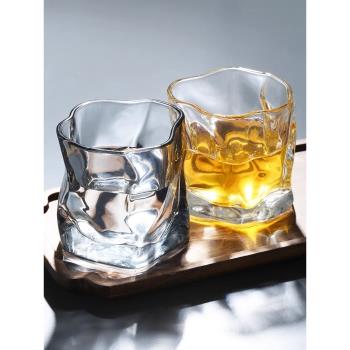 扭扭杯透明炫彩威士忌啤酒杯家用異形杯子玻璃杯ins高顏值喝水杯