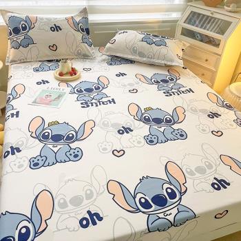 卡通迪士尼水洗棉床笠單件磨毛床單2023新款床墊保護罩床套罩全包