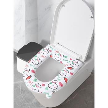 EVA防水馬桶坐墊四季通用坐便套器墊子夏免洗廁所墊圈可粘貼水洗