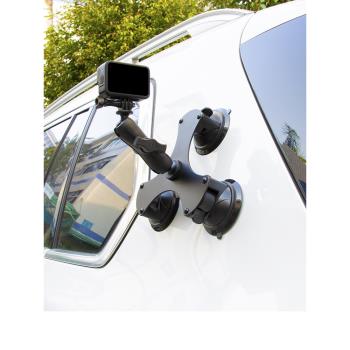 GoPro相機配件汽車內車外天窗手機車載拍攝支架大三腳吸盤固定架