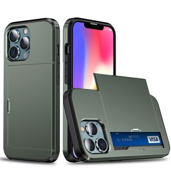 可放兩張卡適用蘋果15promax手機殼14卡片iPhone13插卡12背面卡套11背部x卡夾裝卡收納雙卡證件側邊開口XR套
