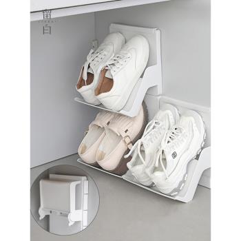 可疊加立式鞋架日式簡易門口多層收納架宿舍家用省空間辦公室鞋托