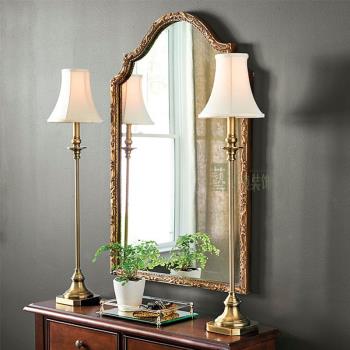 歐式復古梳妝鏡壁掛壁爐法式掛墻式輕奢衛生間浴室鏡美式化妝鏡子
