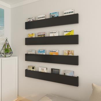 一字型鐵藝收納架隔板展示架層板置物架雜志書架墻上臥室手辦壁掛