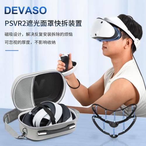 DEVASO適用索尼PSVR2眼鏡遮光面罩磁吸快拆裝置防刮耐臟支架配件
