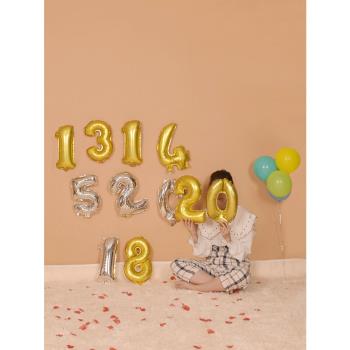 鋁箔鋁膜氣球數字0-9金色銀色結婚慶典生日派對用品裝飾場景布置